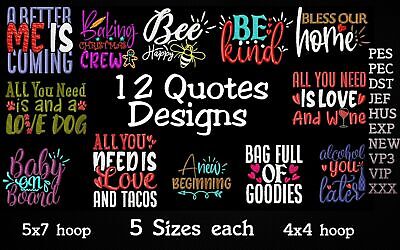 MACHINE EMBROIDERY DESIGNS - 12 QUOTES EMBROIDERY DESIGNS - PES DST JE