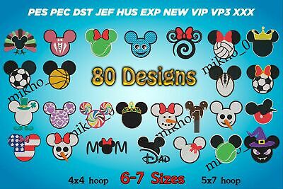 MACHINE EMBROIDERY DESIGNS - 80 MICKEY EMBROIDERY DESIGNS - PES DST JE