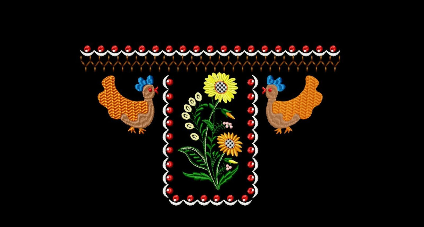 MACHINE EMBROIDERY DESIGNS - FLOWERS EMBROIDERY - DRESS Embroidery - H
