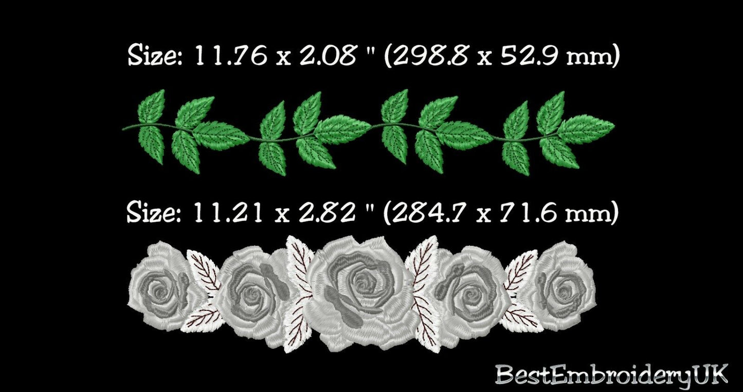 MACHINE EMBROIDERY DESIGNS - ROSES EMBROIDERY - DRESS, HANDBAG Embroid
