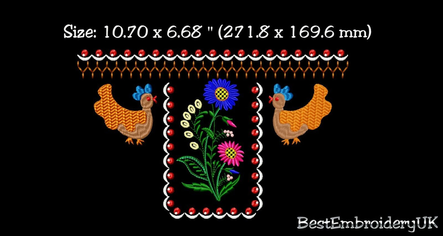 MACHINE EMBROIDERY DESIGNS - FLOWERS EMBROIDERY - DRESS Embroidery - H