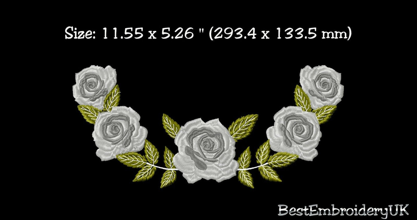 MACHINE EMBROIDERY DESIGNS - ROSES EMBROIDERY - DRESS, HANDBAG Embroid