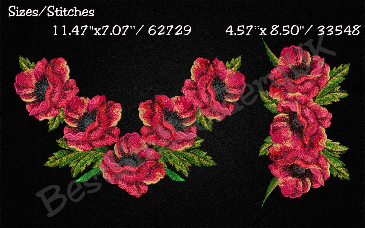 MACHINE EMBROIDERY DESIGNS - POPPY EMBROIDERY - DRESS Embroidery - Han