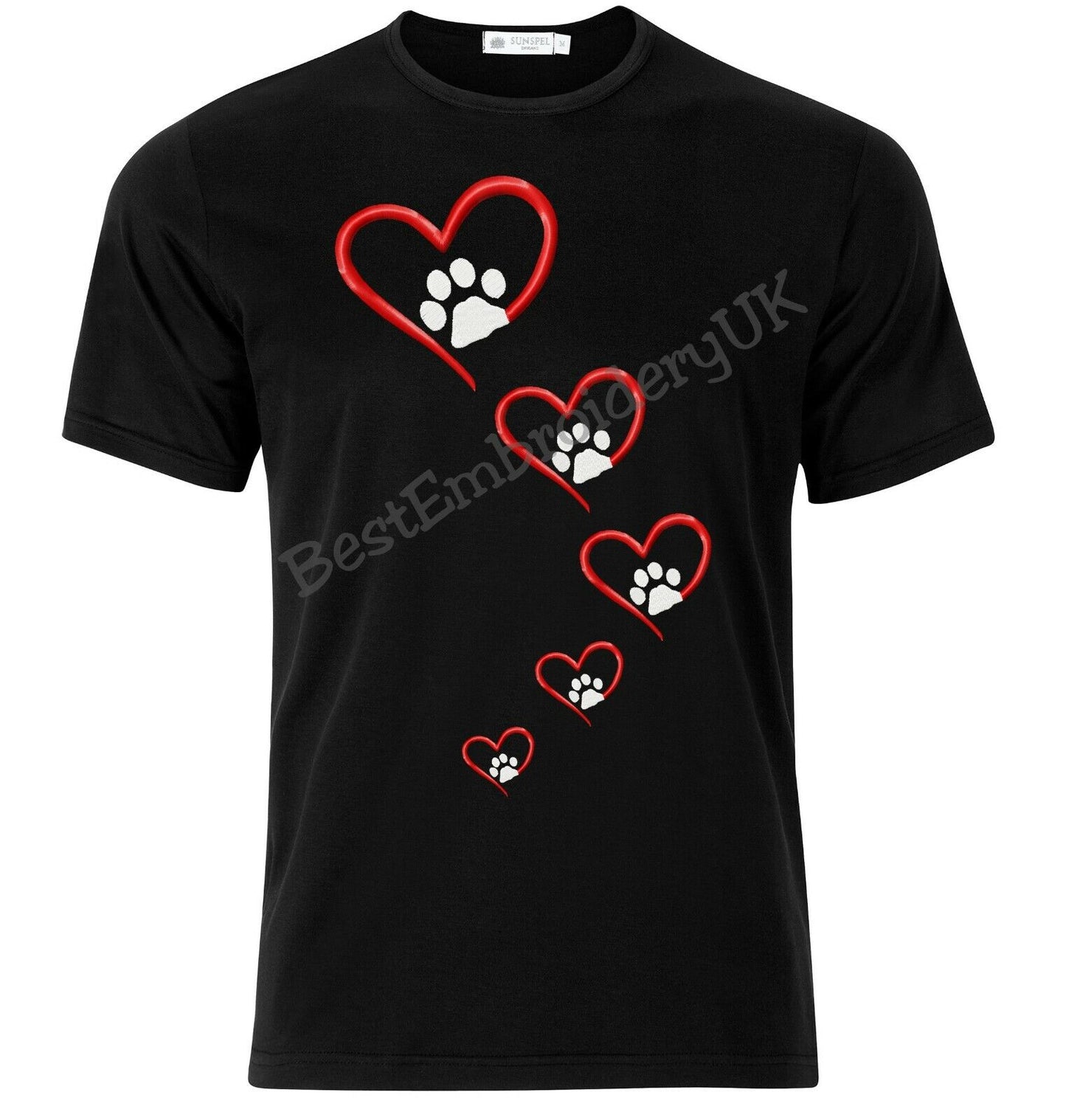 MACHINE EMBROIDERY DESIGNS - Paw Heart Embroidery - Cat Dog Heart Desi
