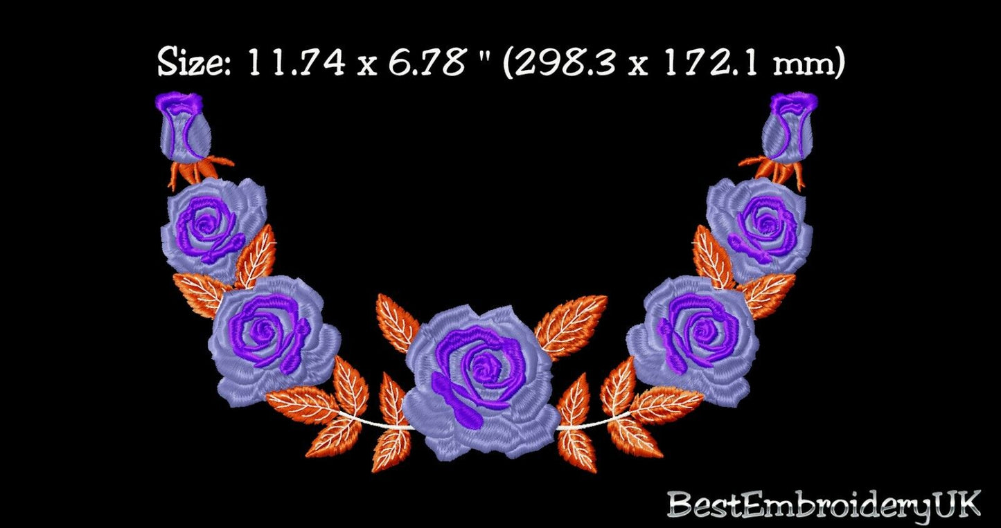 MACHINE EMBROIDERY DESIGNS - ROSES EMBROIDERY - DRESS, HANDBAG Embroid