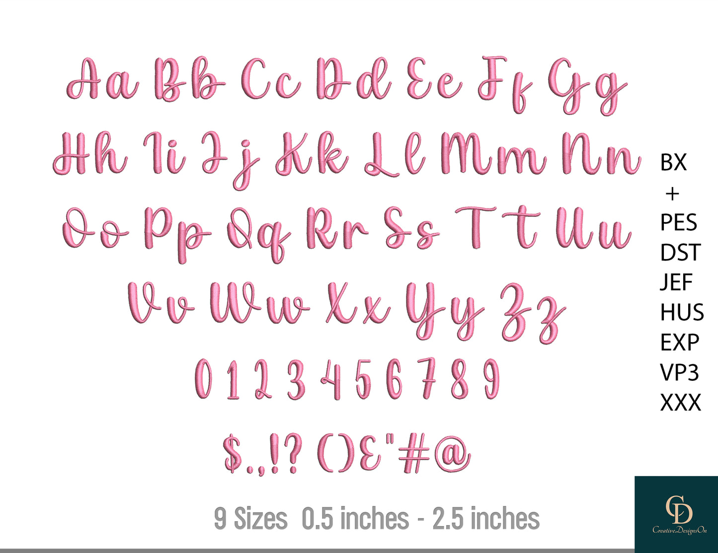 Machine Embroidery Fonts Bundle, Super BX Set of 12 Fonts, Monogram Alphabet, Satin Font, Boho Signature Font, 11 Sizes