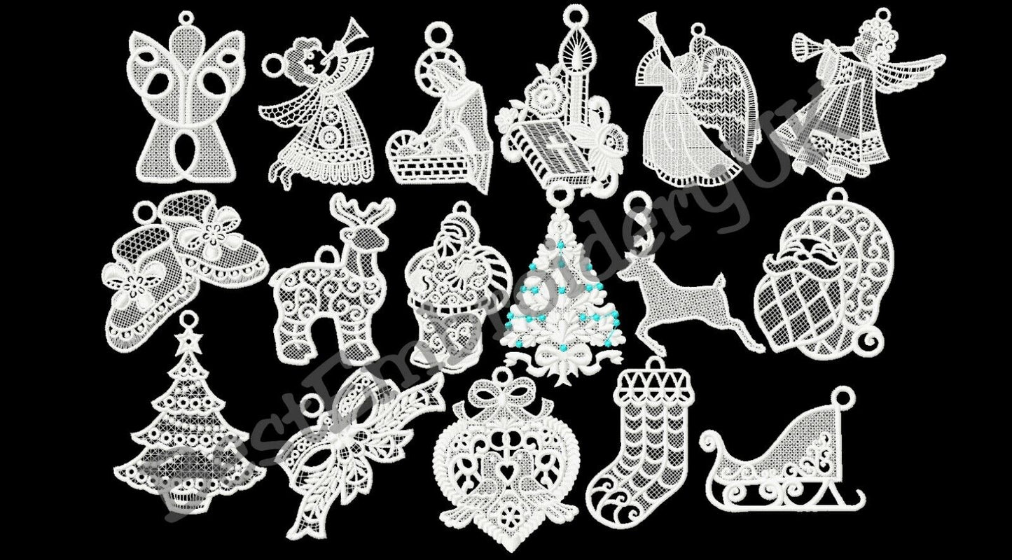 MACHINE EMBROIDERY DESIGNS - 101 FSL CHRISTMAS EMBROIDERY - PES DST JE