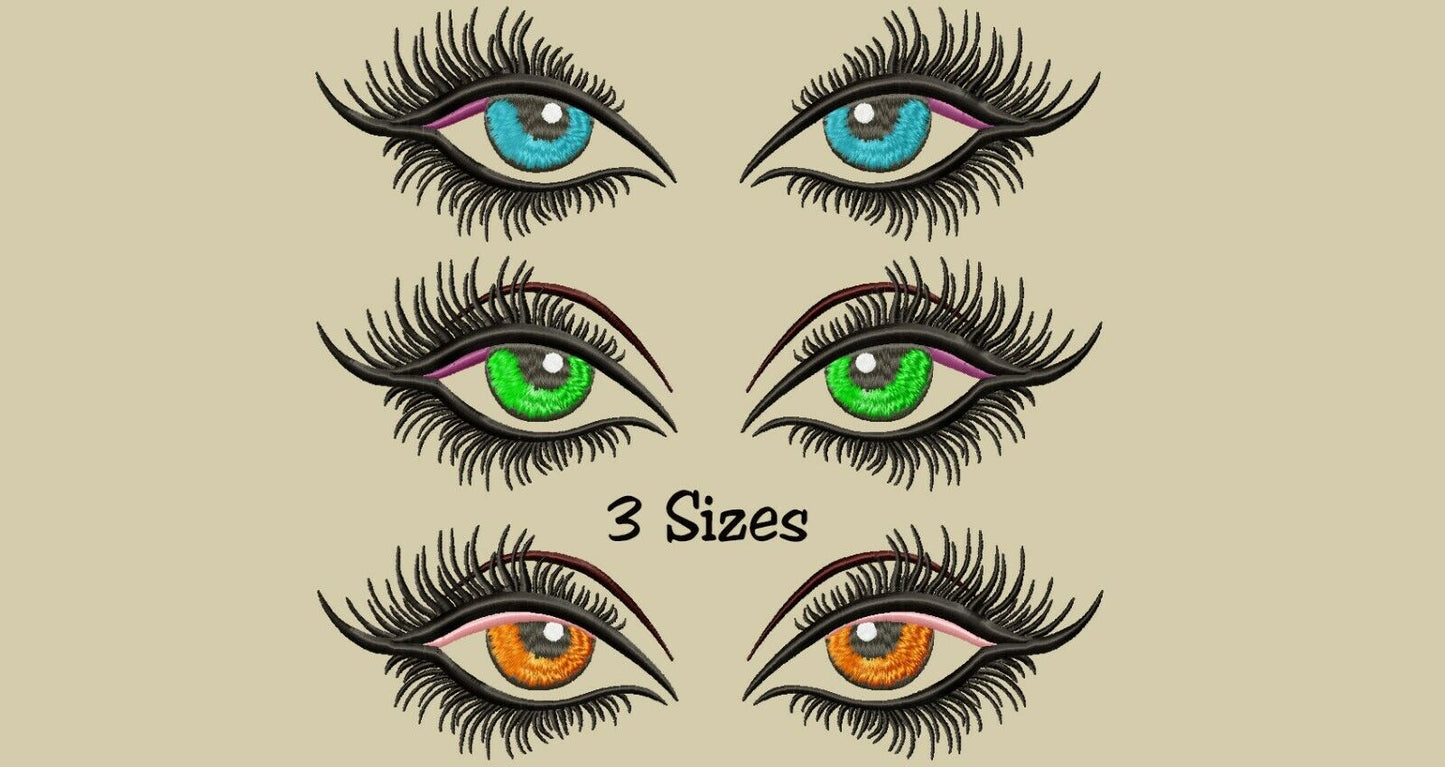 MACHINE EMBROIDERY DESIGNS - DOLL FACE - REALISTIC WOMAN'S EYES - EYEL