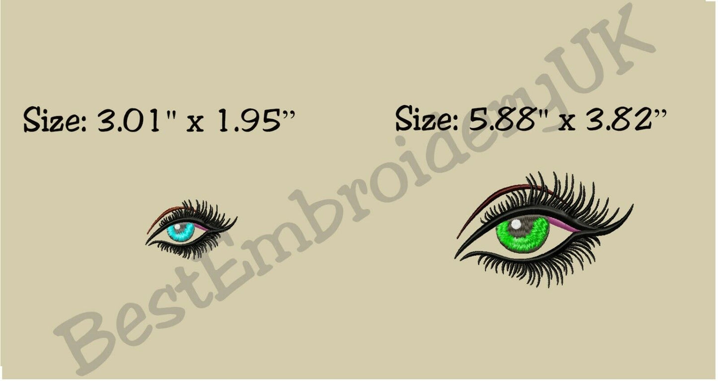 MACHINE EMBROIDERY DESIGNS - DOLL FACE - REALISTIC WOMAN'S EYES - EYEL