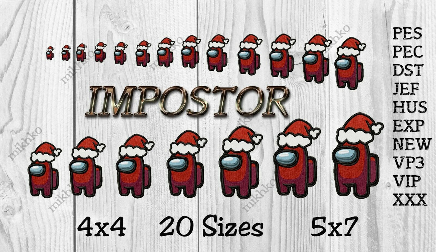 MACHINE EMBROIDERY DESIGNS - IMPOSTOR AMONG US EMBROIDERY DESIGNS - PE