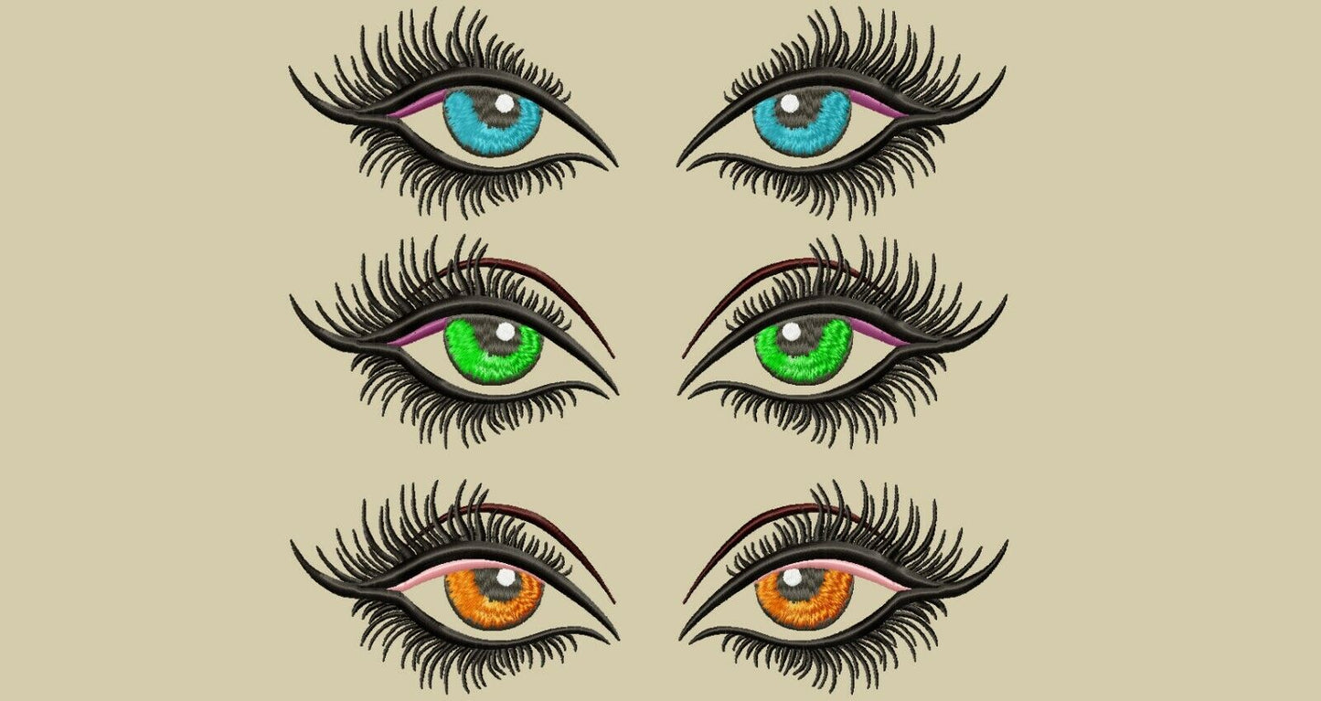 MACHINE EMBROIDERY DESIGNS - DOLL FACE - REALISTIC WOMAN'S EYES - EYEL