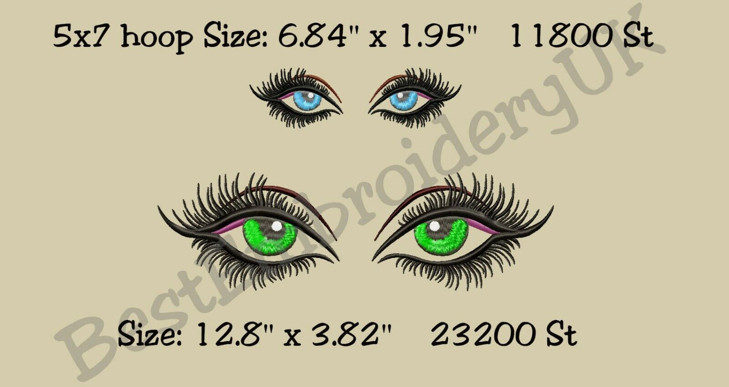 MACHINE EMBROIDERY DESIGNS - DOLL FACE - REALISTIC WOMAN'S EYES - EYEL