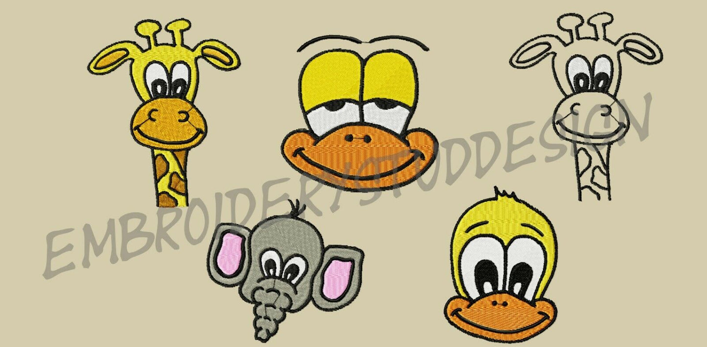 DOLL FACE Machine Embroidery Designs - 67 Funny Faces Designs - PES DST