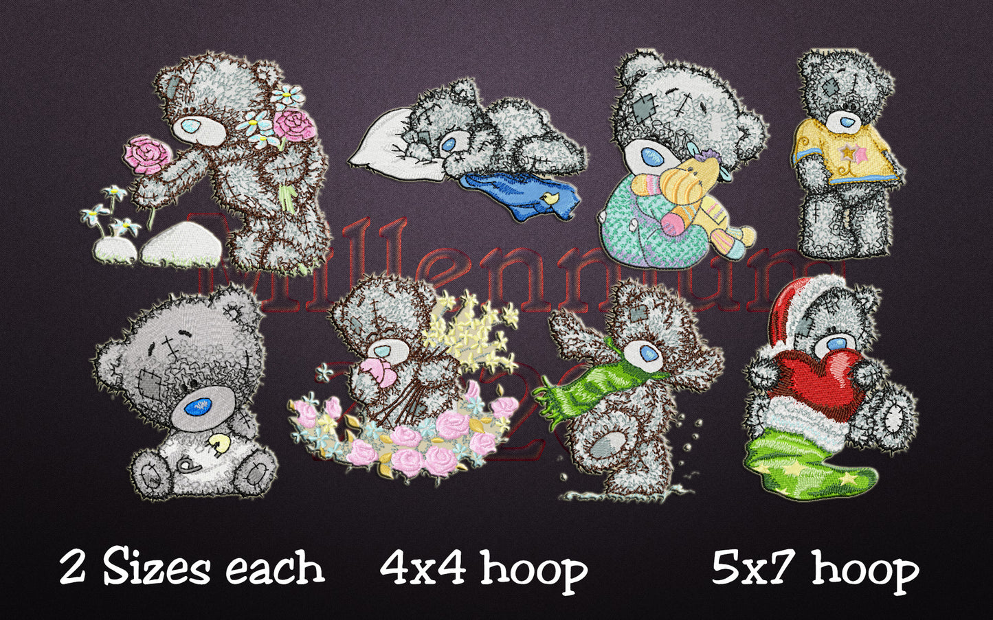 Machine Embroidery Designs - 40 TEDDY BEAR ME TO YOU Embroidery Designs