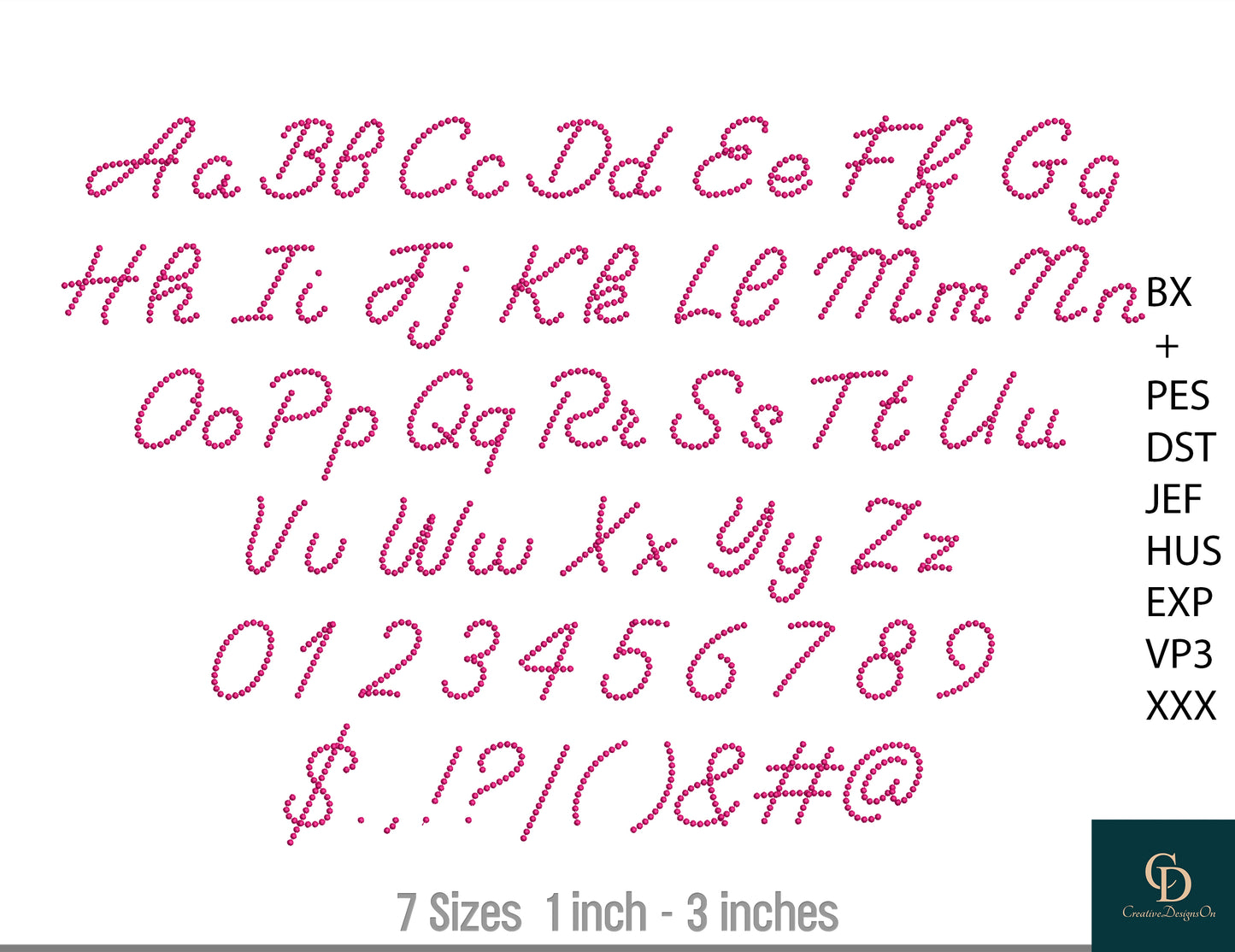 Machine Embroidery Fonts Bundle, Super BX Set of 12 Fonts, Monogram Alphabet, Satin Font, Boho Signature Font, 11 Sizes