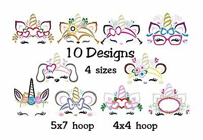 MACHINE EMBROIDERY DESIGN - 10 UNICORNS EMBROIDERY DESIGNS - PES DST J