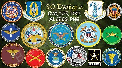 30 US Military Svg, US Military Cut Files, Army Svg, US Air Force Svg