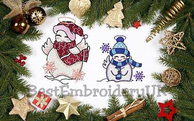 MACHINE EMBROIDERY DESIGNS - 10 SNOWMAN CHRISTMAS EMBROIDERY - PES DST