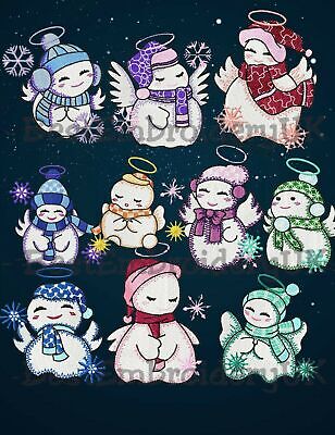 MACHINE EMBROIDERY DESIGNS - 10 SNOWMAN CHRISTMAS EMBROIDERY - PES DST