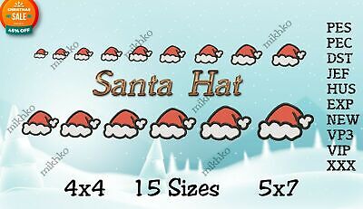 MACHINE EMBROIDERY DESIGNS - SANTA HAT EMBROIDERY DESIGNS - PES DST JE