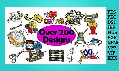 MACHINE EMBROIDERY DESIGNS - 200 SEWING DESIGNS - MULTIPLE FORMATS - 4