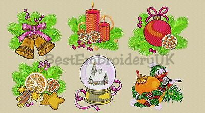 MACHINE EMBROIDERY DESIGNS - 6 CHRISTMAS EMBROIDERY DESIGNS - PES DST