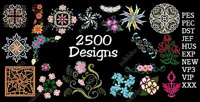 MACHINE EMBROIDERY DESIGNS - 2500 QUILT BLOCKS, BORDERS, CORNERS, FLOR
