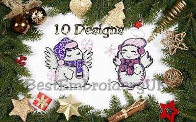 MACHINE EMBROIDERY DESIGNS - 10 SNOWMAN CHRISTMAS EMBROIDERY - PES DST