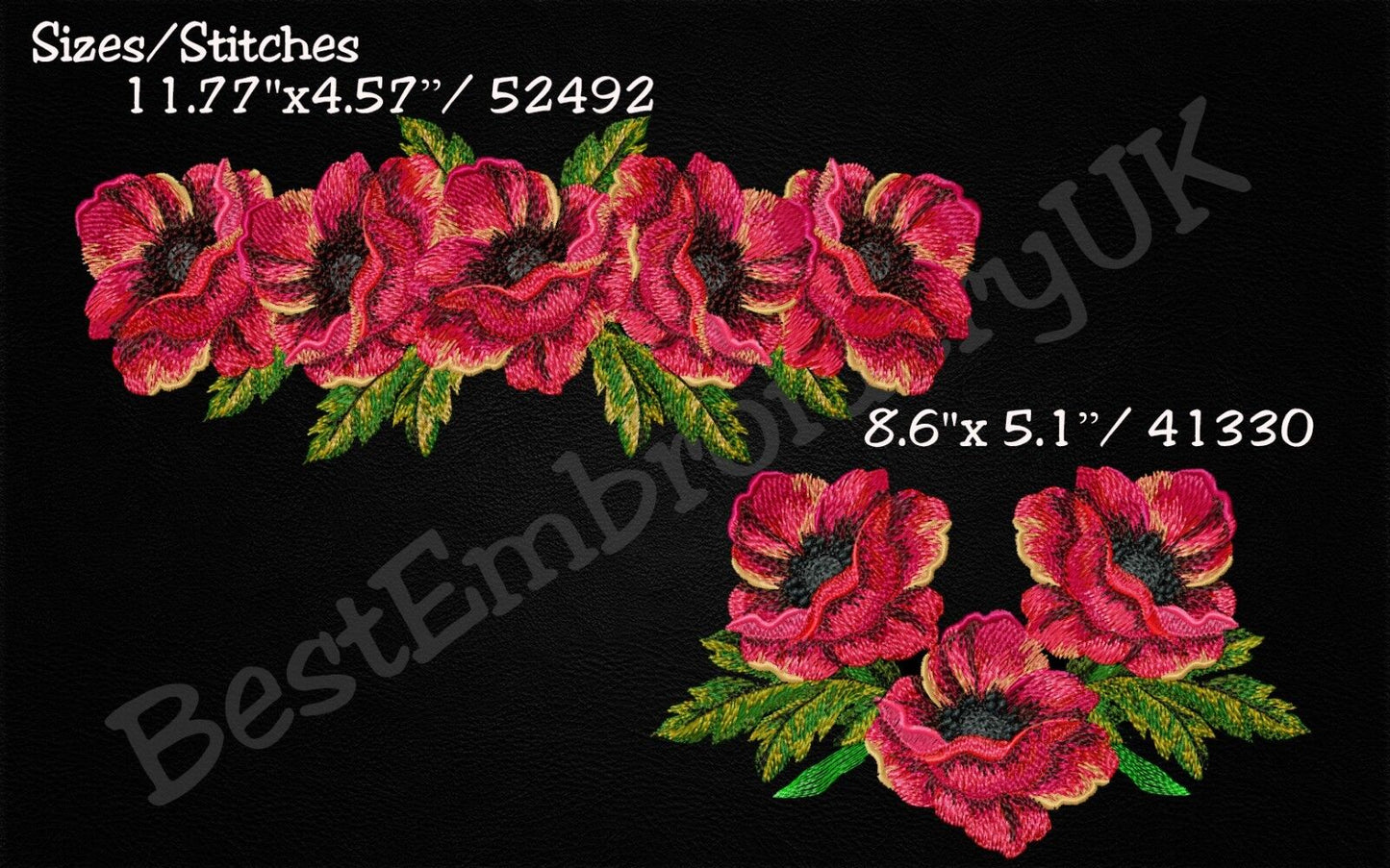 MACHINE EMBROIDERY DESIGNS - POPPY EMBROIDERY - DRESS Embroidery - Han