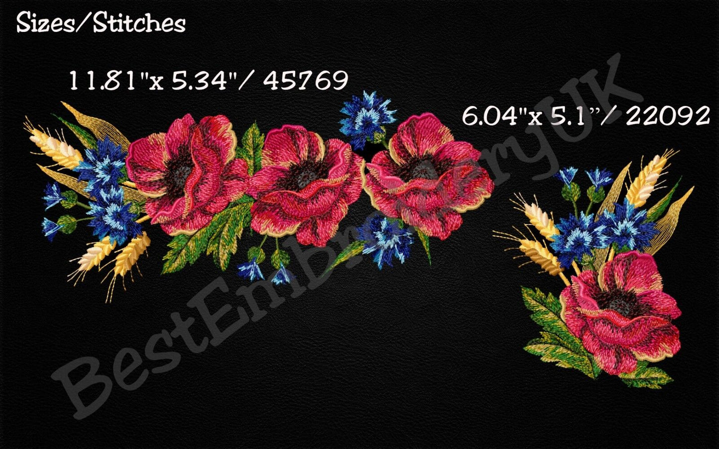MACHINE EMBROIDERY DESIGNS - POPPY EMBROIDERY - DRESS Embroidery - Han