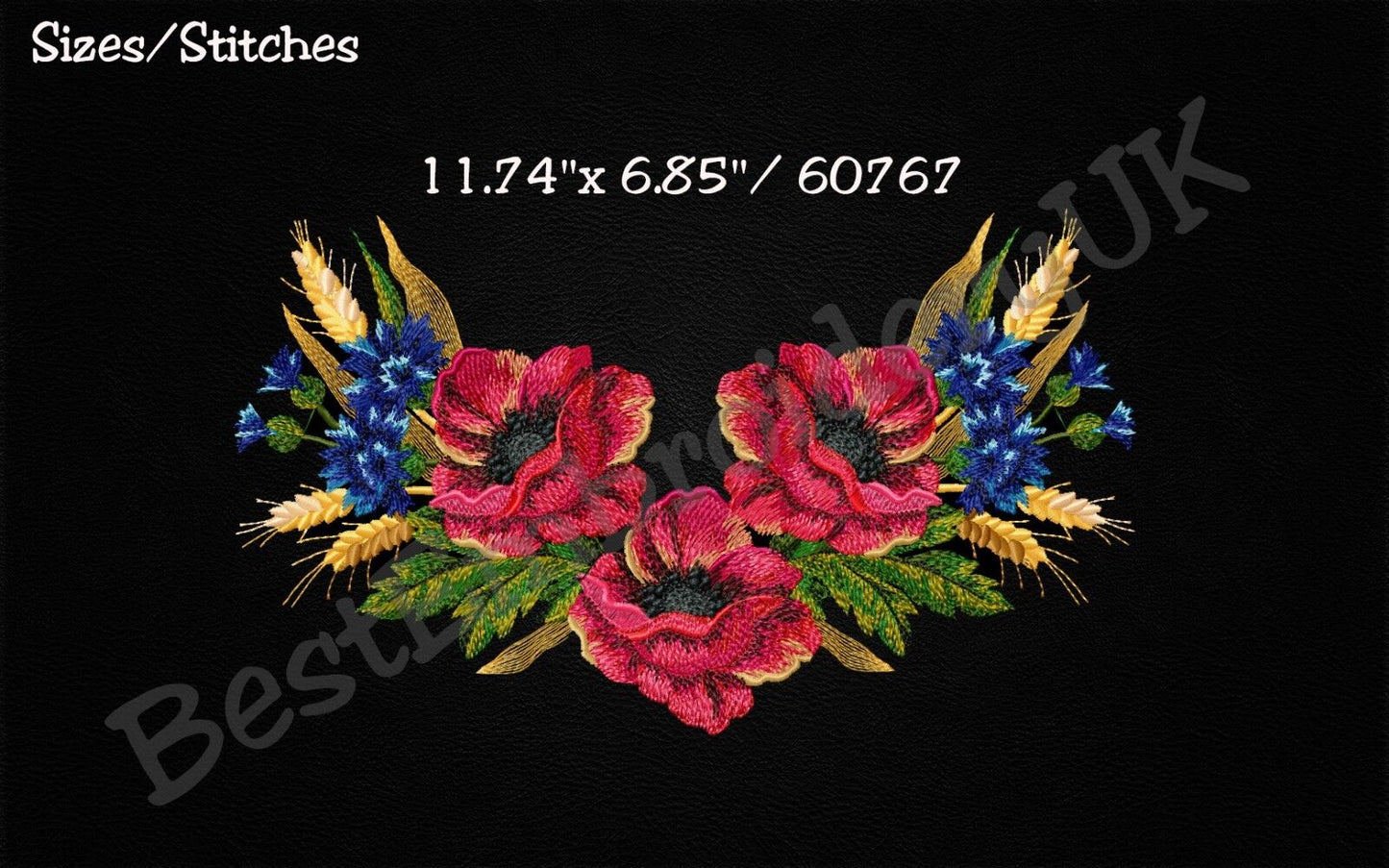 MACHINE EMBROIDERY DESIGNS - POPPY EMBROIDERY - DRESS Embroidery - Han