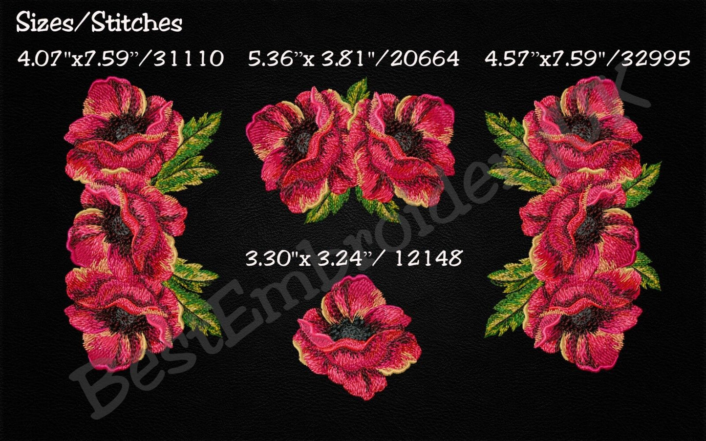 MACHINE EMBROIDERY DESIGNS - POPPY EMBROIDERY - DRESS Embroidery - Han