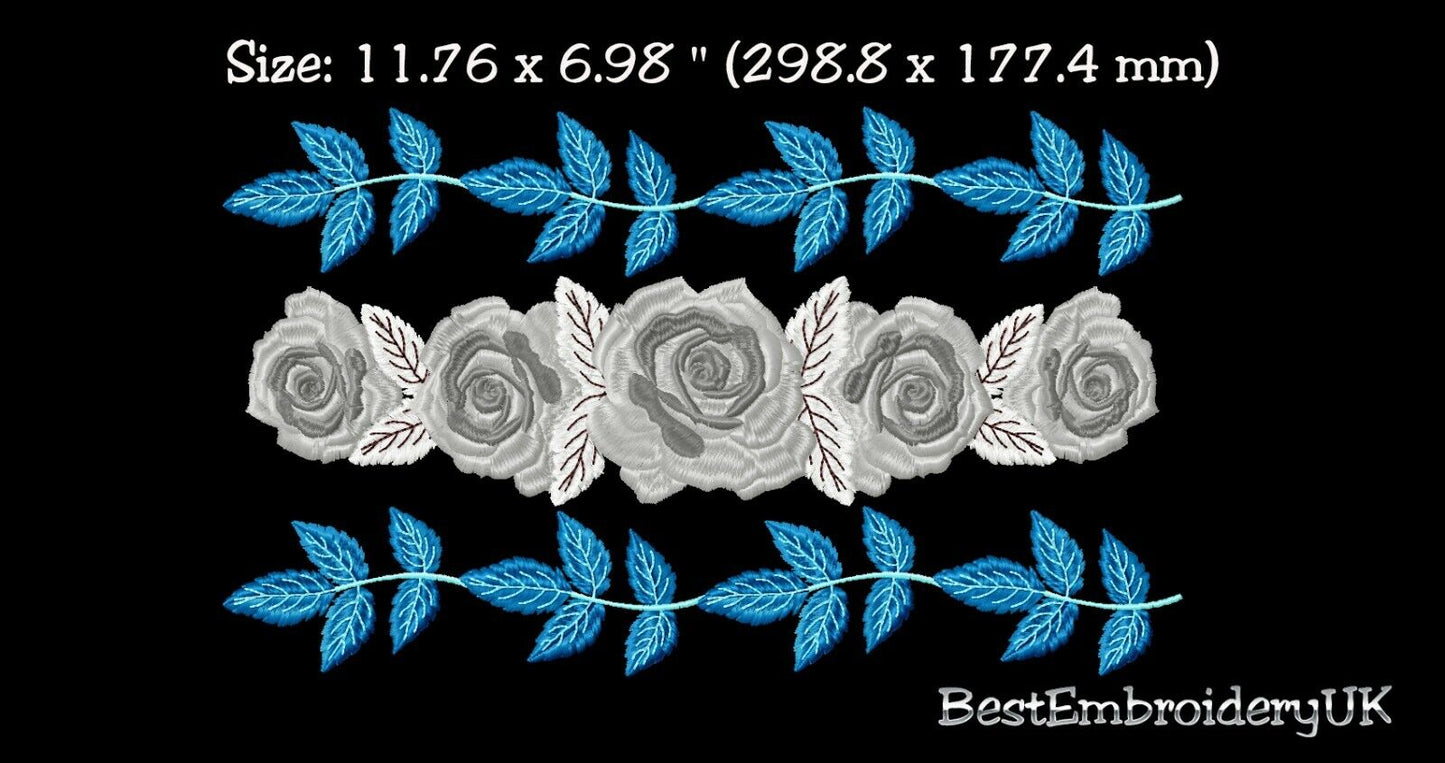 MACHINE EMBROIDERY DESIGNS - ROSES EMBROIDERY - DRESS, HANDBAG Embroid