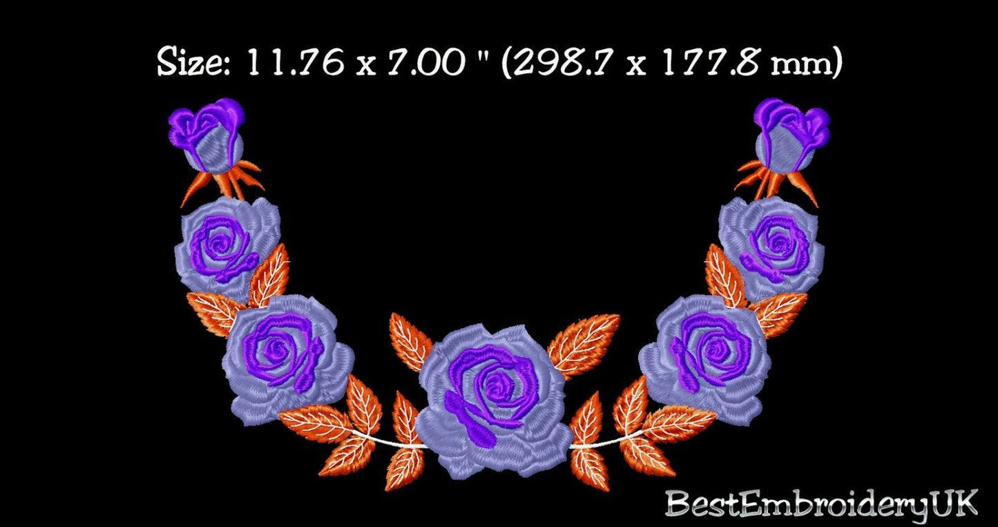 MACHINE EMBROIDERY DESIGNS - ROSES EMBROIDERY - DRESS, HANDBAG Embroid