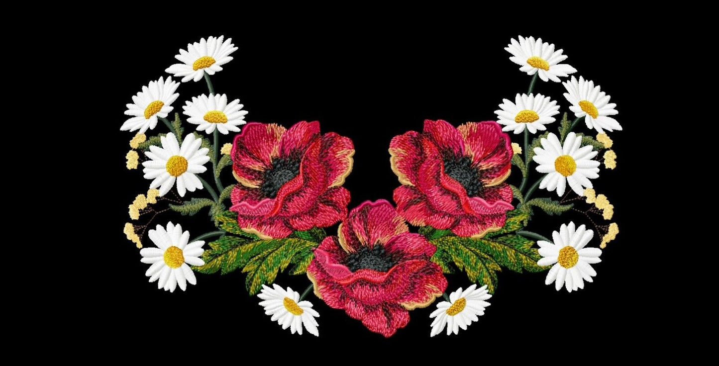MACHINE EMBROIDERY DESIGNS - POPPY EMBROIDERY - DRESS Embroidery - Han