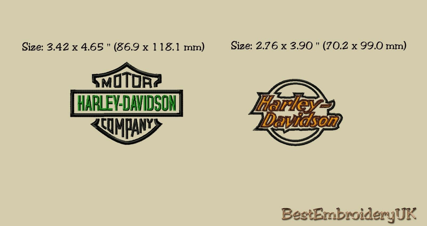 MACHINE EMBROIDERY DESIGNS - 6 HARLEY DAVIDSON EMBROIDERY DESIGNS 