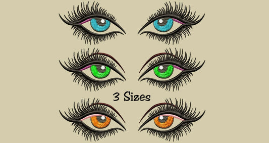 MACHINE EMBROIDERY DESIGNS - DOLL FACE - REALISTIC WOMAN'S EYES - EYEL