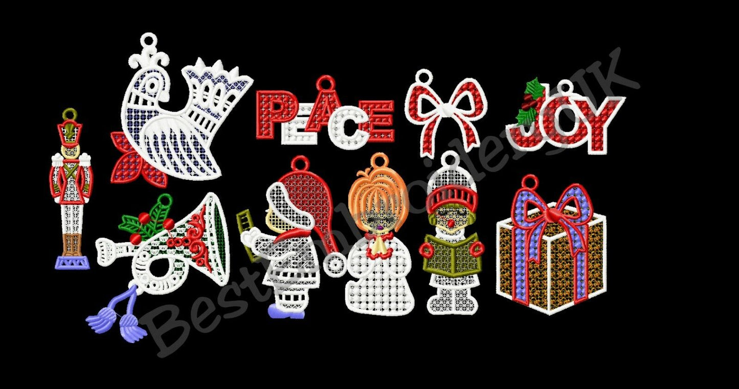 MACHINE EMBROIDERY DESIGNS - 101 FSL CHRISTMAS EMBROIDERY - PES DST JE