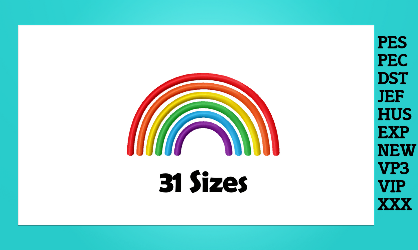 MACHINE EMBROIDERY DESIGNS - RAINBOW DESIGNS - MULTIPLE FORMATS - 31 S