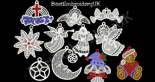 MACHINE EMBROIDERY DESIGNS - 101 FSL CHRISTMAS EMBROIDERY - PES DST JE