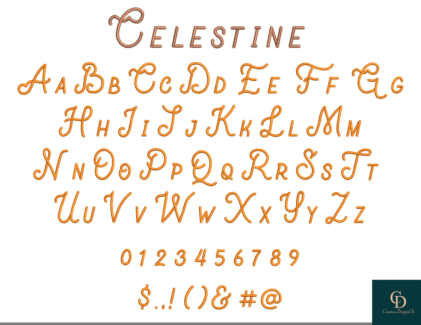 4 Machine Embroidery Fonts, BX, PES, DST Cursive, Monogram Script Alphabet, Satin Font, Boho Signature Font, 10 Sizes