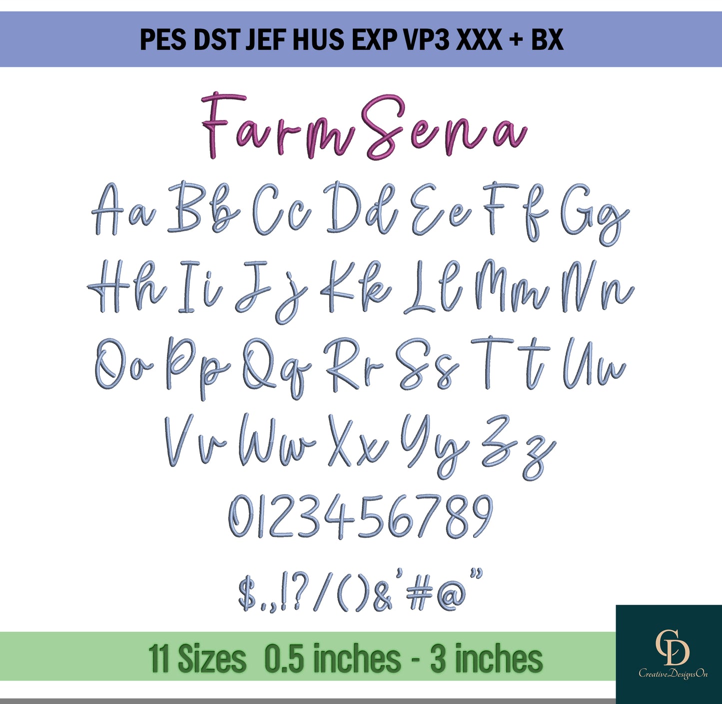 180 Embroidery Fonts, BX Native Fonts