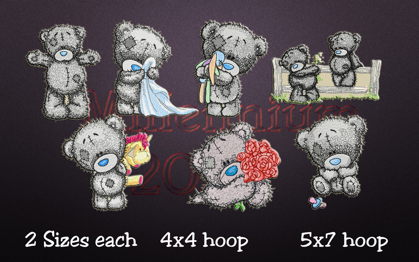 Machine Embroidery Designs - 40 TEDDY BEAR ME TO YOU Embroidery Designs