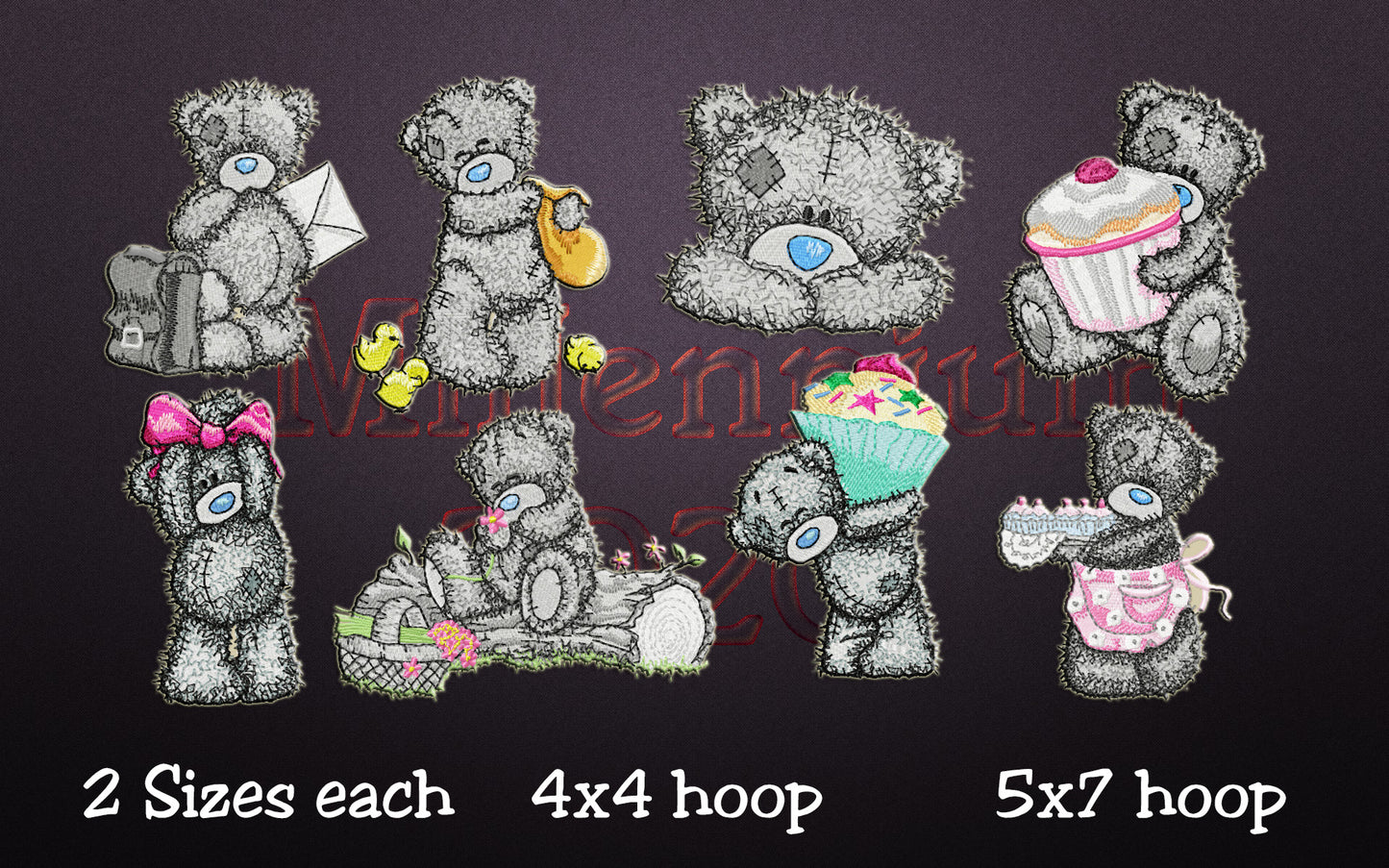 Machine Embroidery Designs - 40 TEDDY BEAR ME TO YOU Embroidery Designs