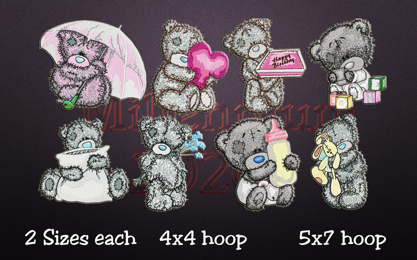 Machine Embroidery Designs - 40 TEDDY BEAR ME TO YOU Embroidery Designs